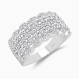 Triple Row Diamond Band White Diamond