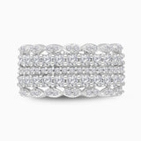 Triple Row Diamond Band White Diamond