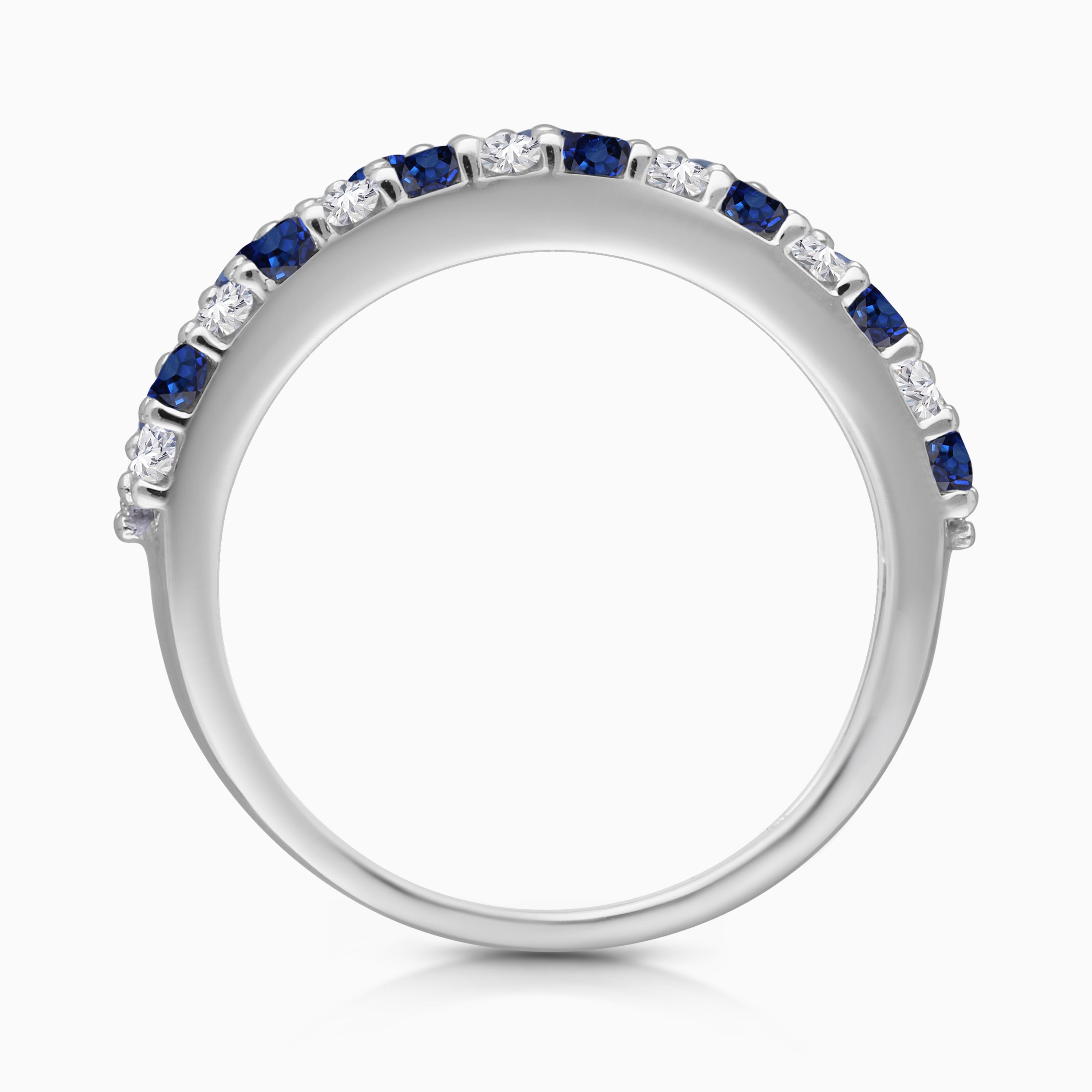 Dual Layer Diamond & Sapphire Band