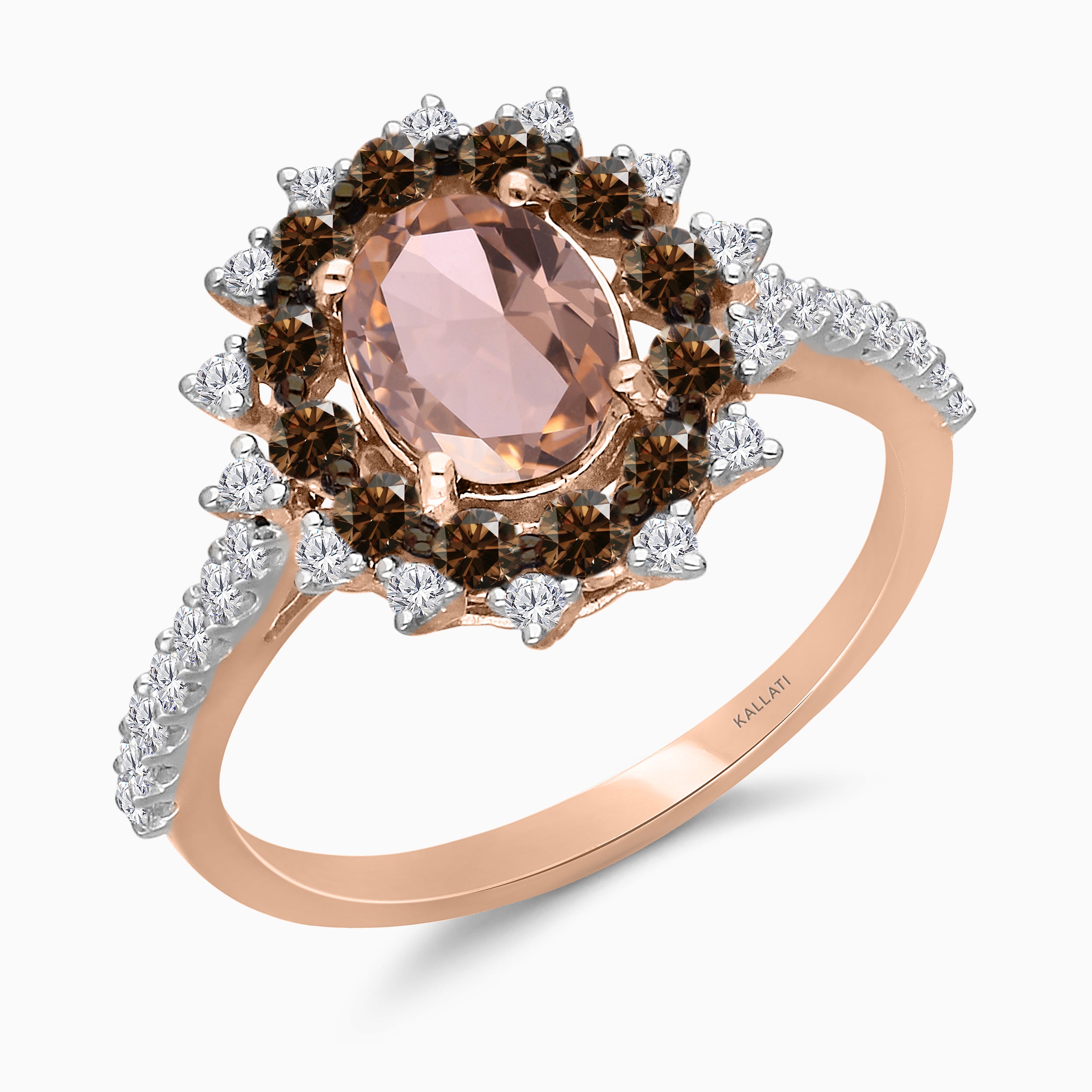 Prickly Pink Morganite & Coco Diamond Ring
