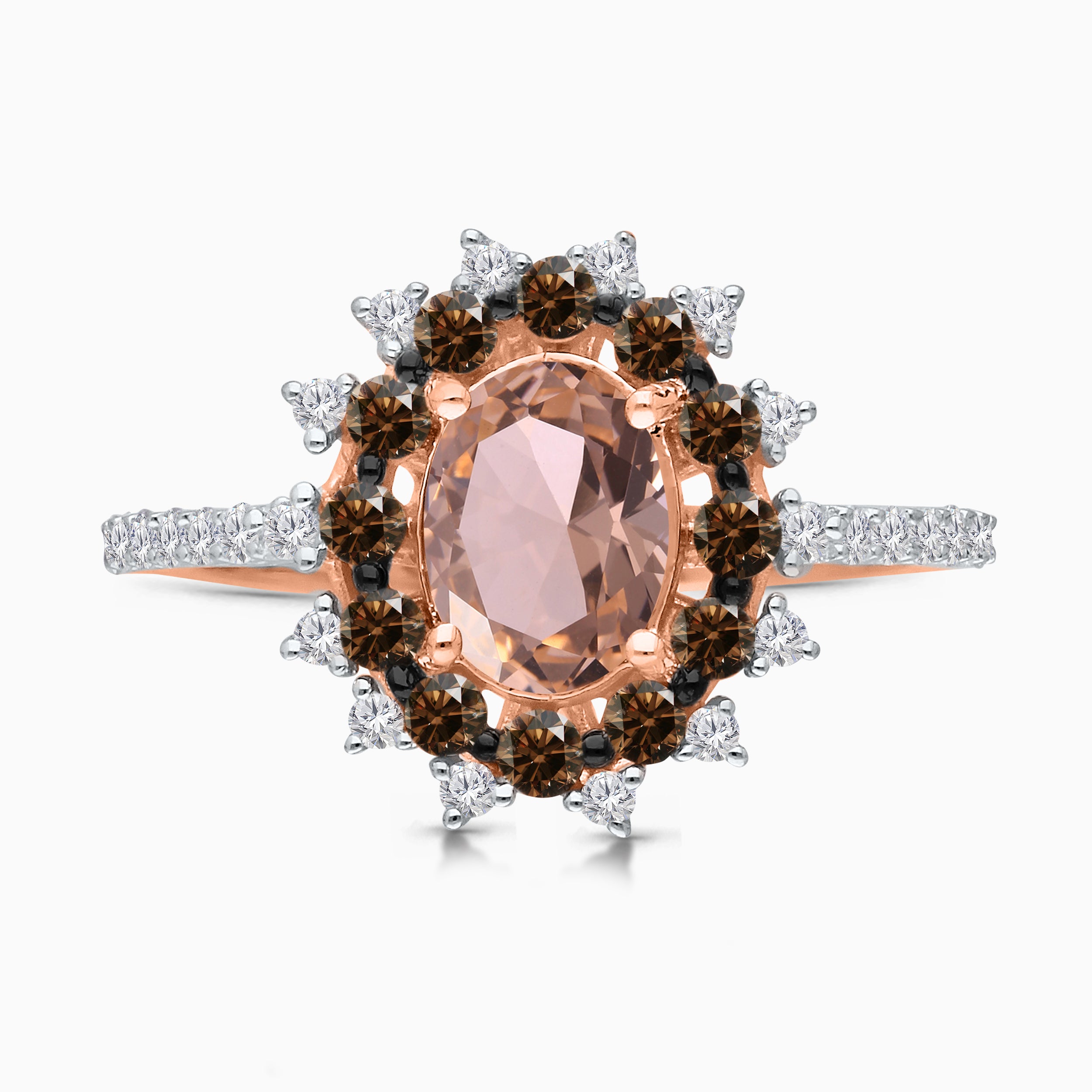 Prickly Pink Morganite & Coco Diamond Ring