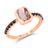 Rose Gold Morganite & Coco Diamond Heirloom Ring