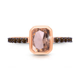 Rose Gold Morganite & Coco Diamond Heirloom Ring