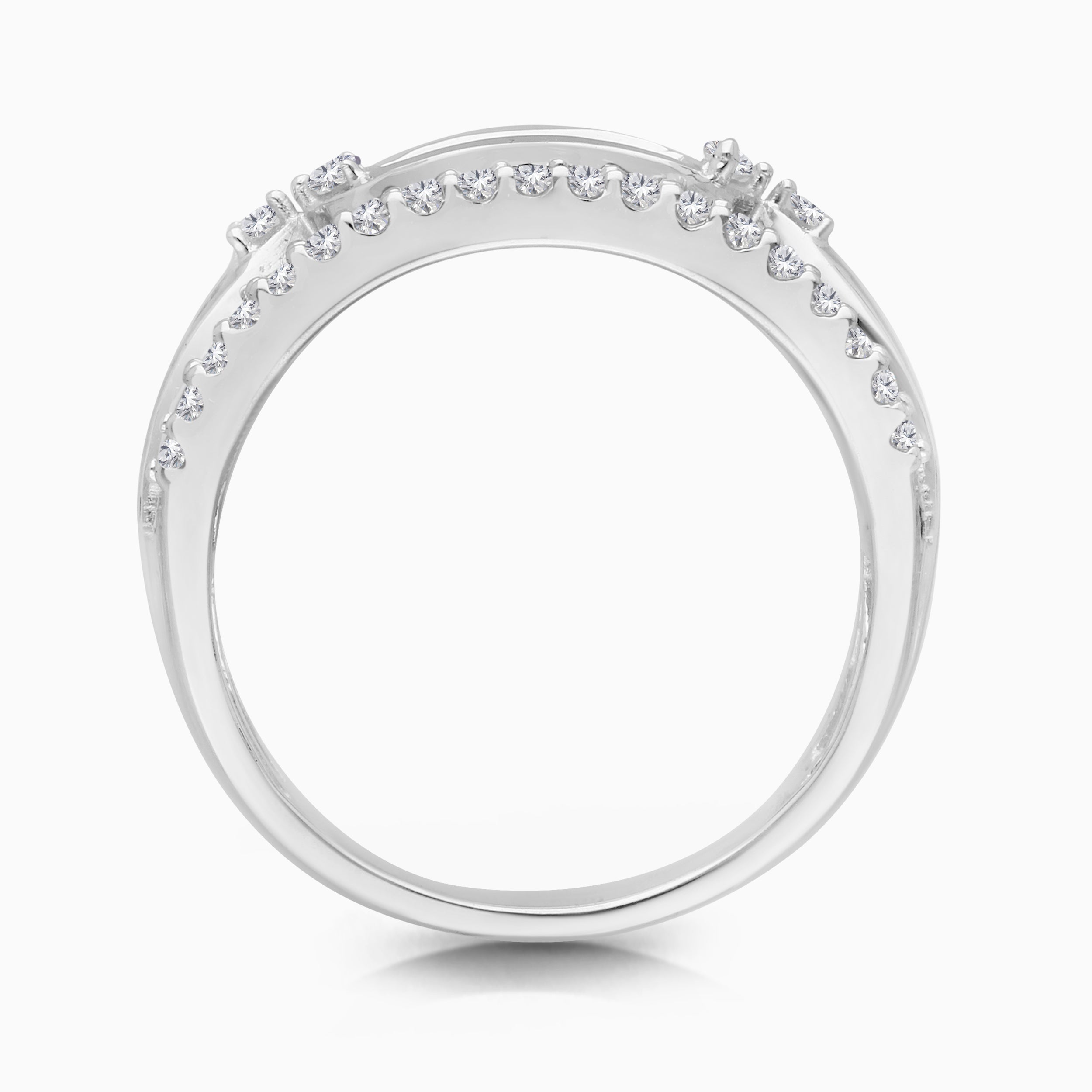 Princess Blue Sapphire Dual Row Diamond Band