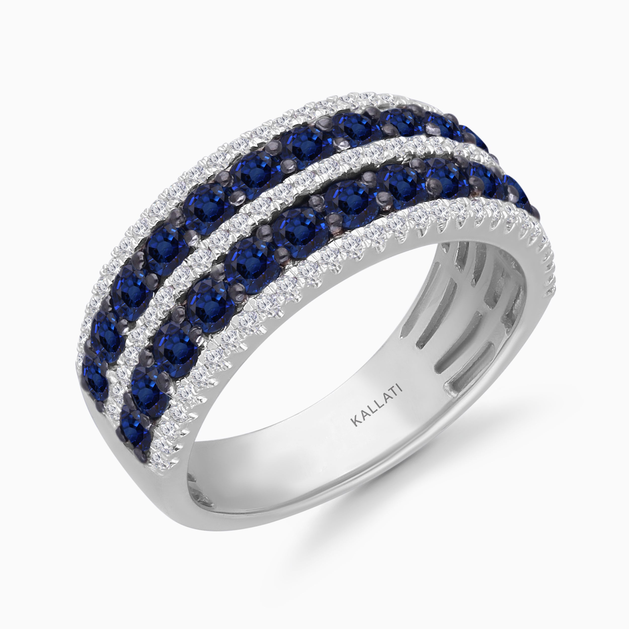 Dual Row Sapphire and Diamond Band