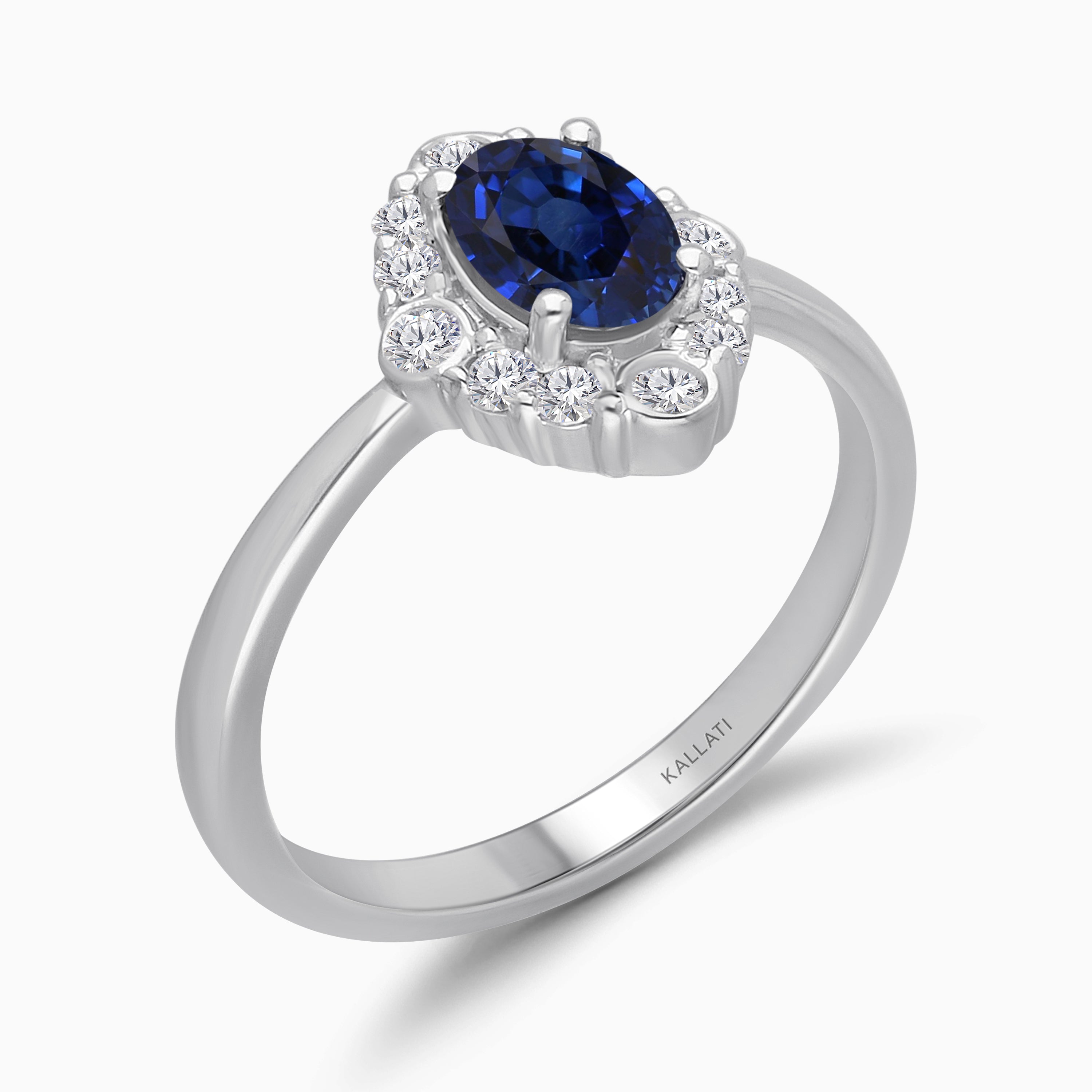 Diamond Bubbles Blue Sapphire Ring