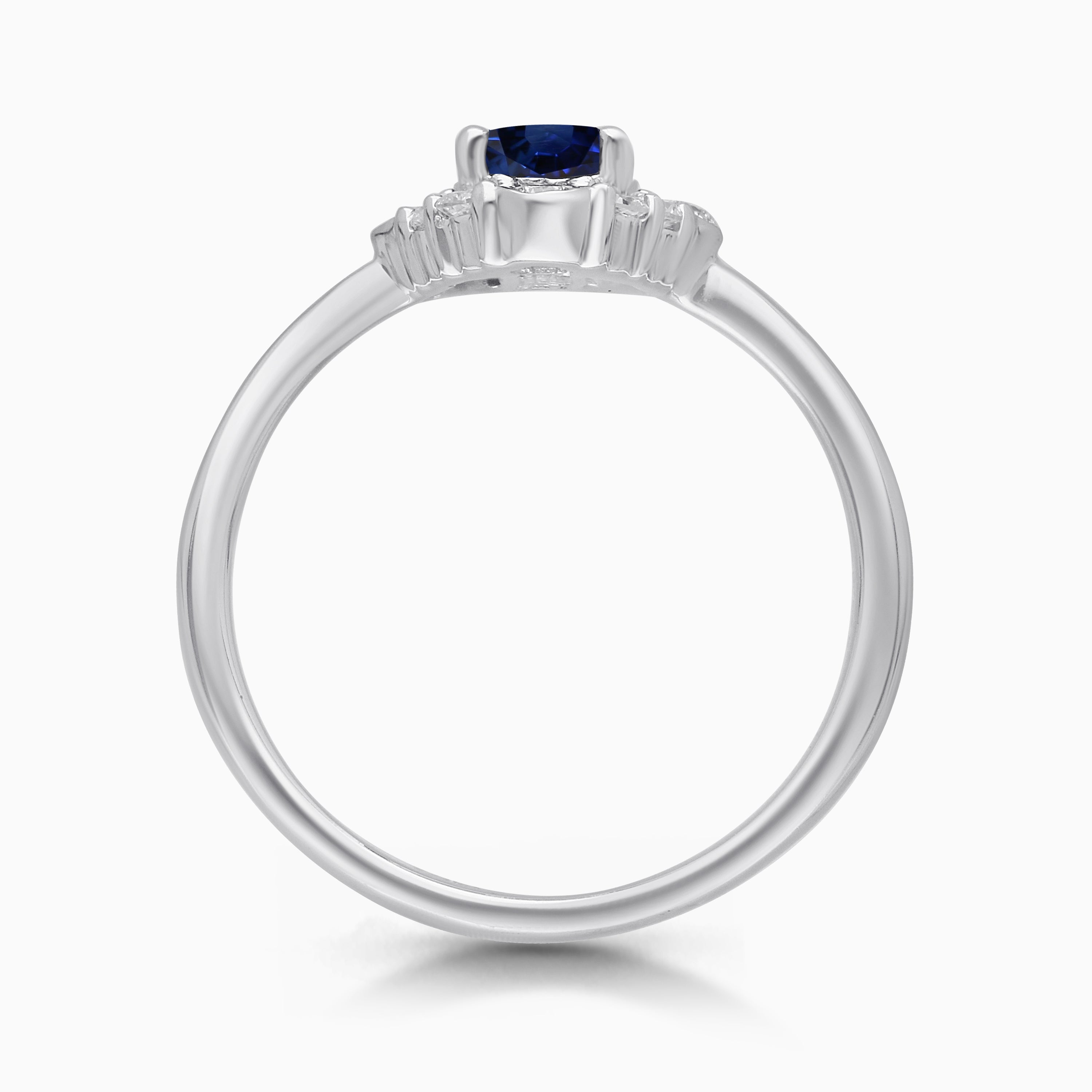 Diamond Bubbles Blue Sapphire Ring