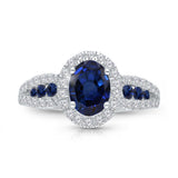 White Gold Sapphire & Diamond Heirloom Ring