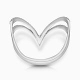 Dual Row Diamond V Ring