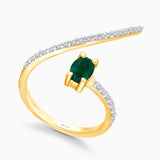 Open Emerald and Diamond Ring Emerald