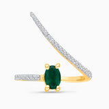 Open Emerald and Diamond Ring Emerald