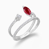 Marquise Ruby & Diamond Open Ring