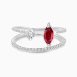 Marquise Ruby & Diamond Open Ring