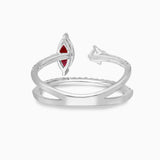 Marquise Ruby & Diamond Open Ring