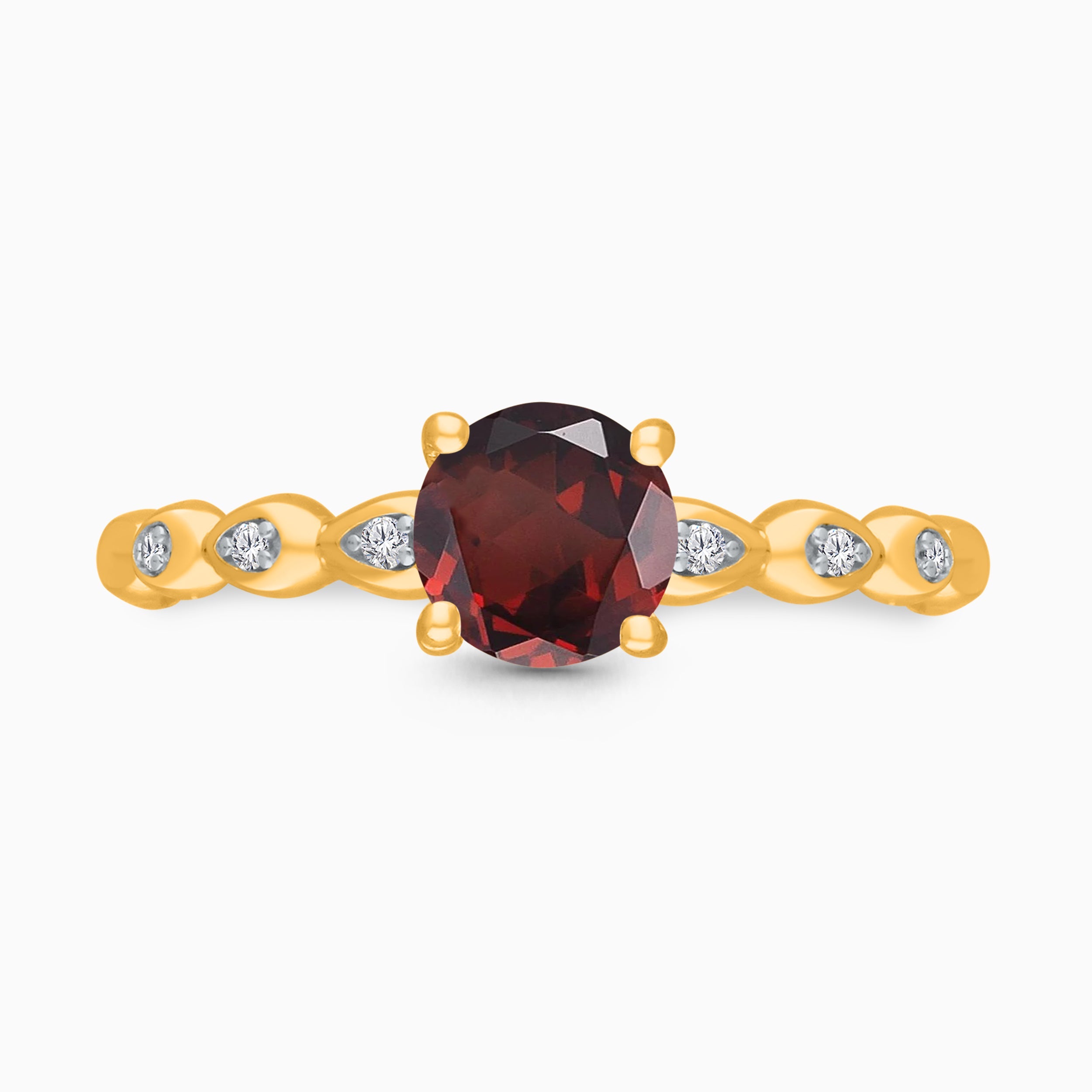 Speckled Diamond Garnet Ring Garnet
