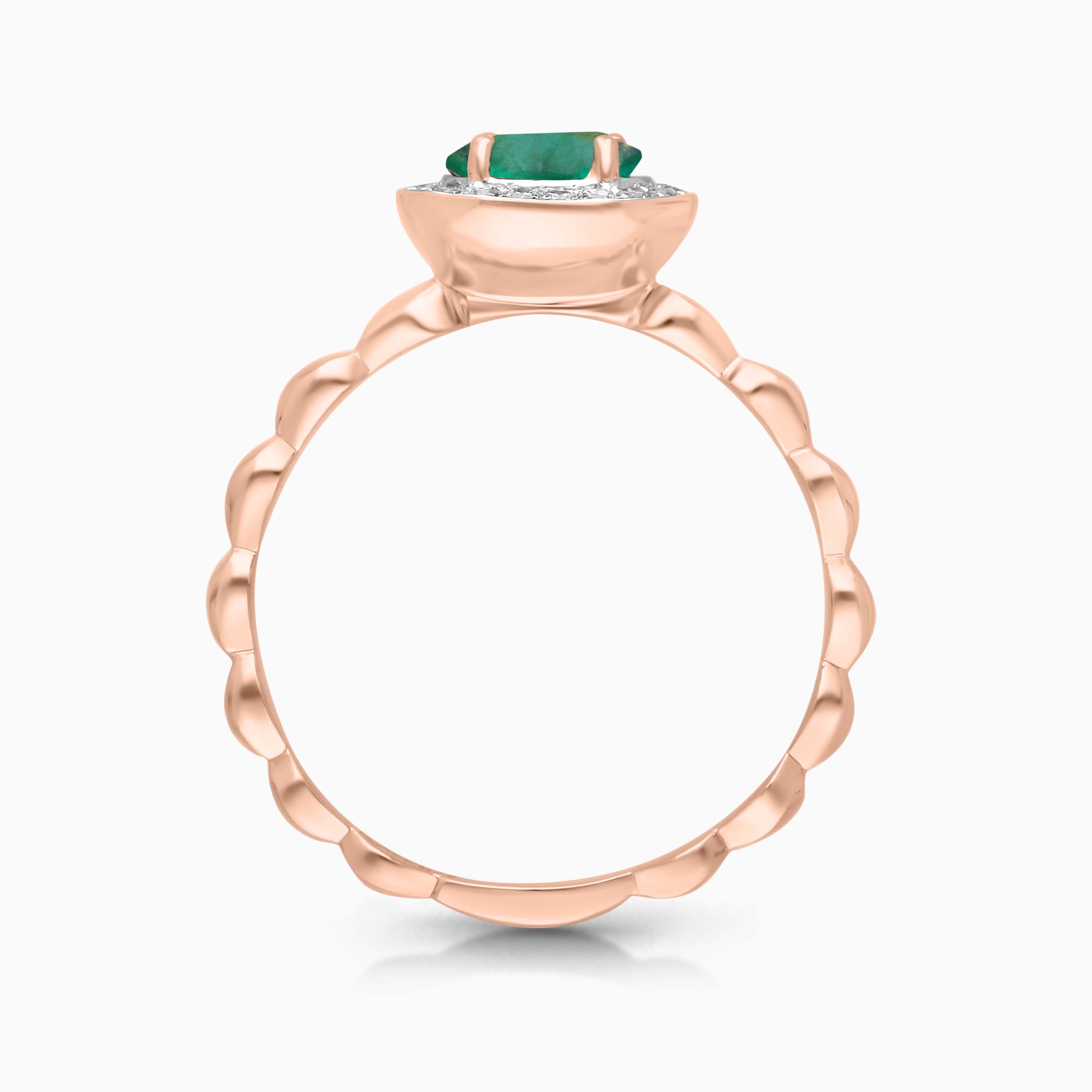 Oval Halo Emerald Ring