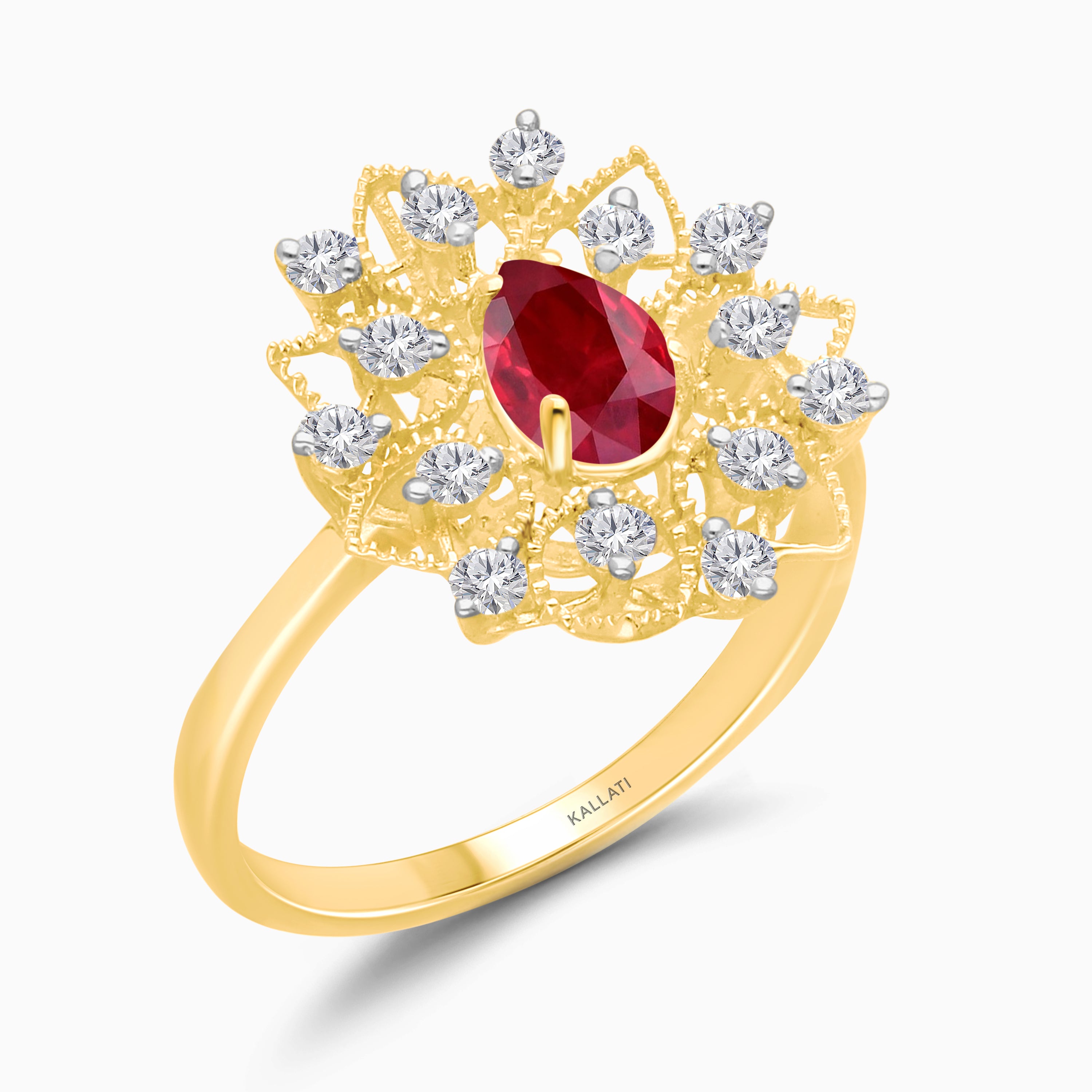 Ruby Lotus Ring