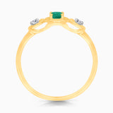 Oval Portrait Emerald and Diamond Ring