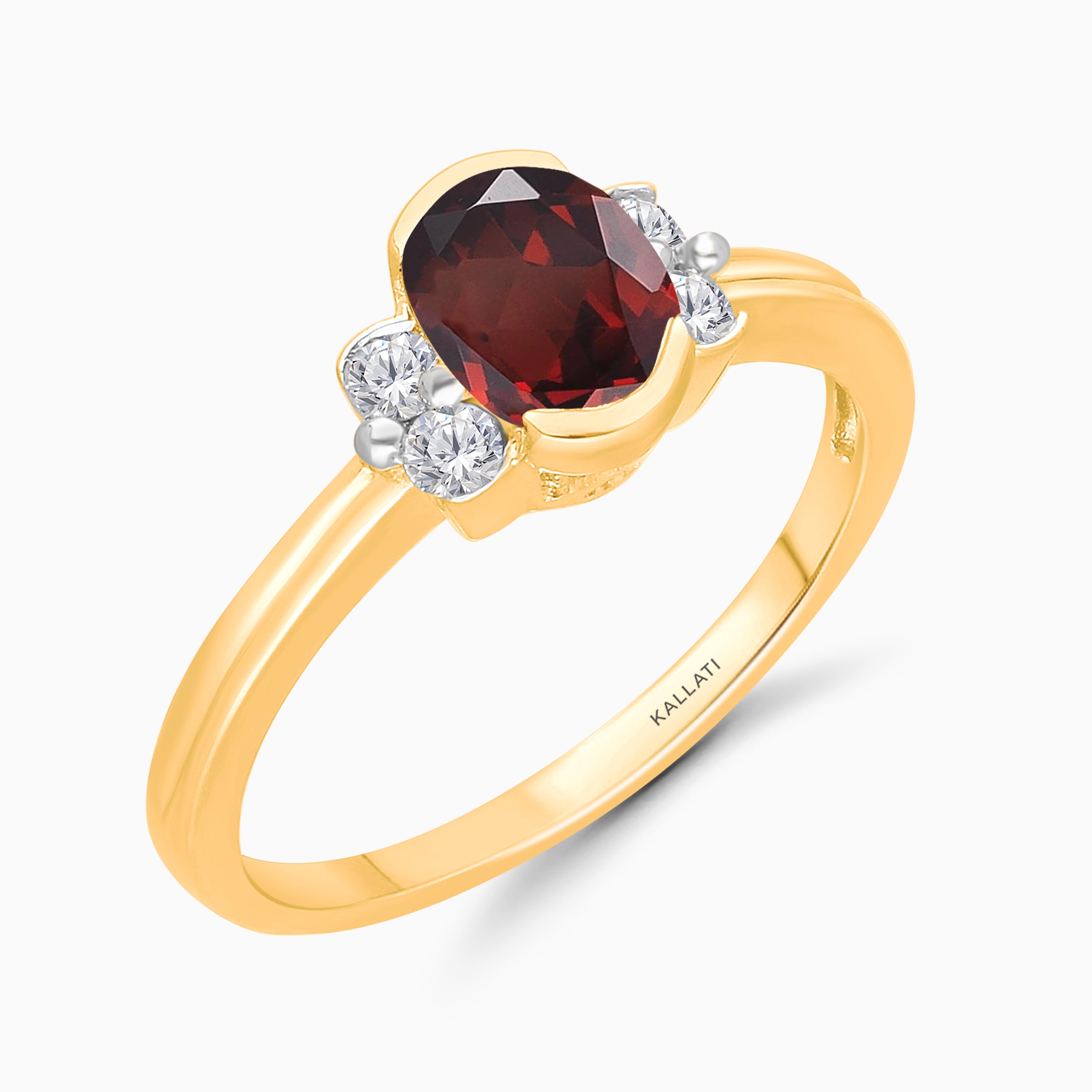 Bubble Diamond Garnet Ring Garnet