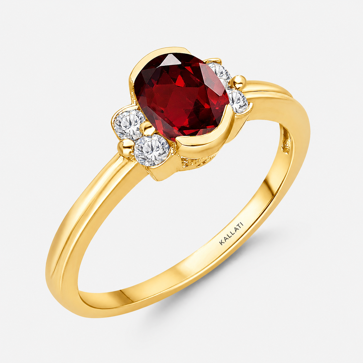Bubble Diamond Garnet Ring Garnet