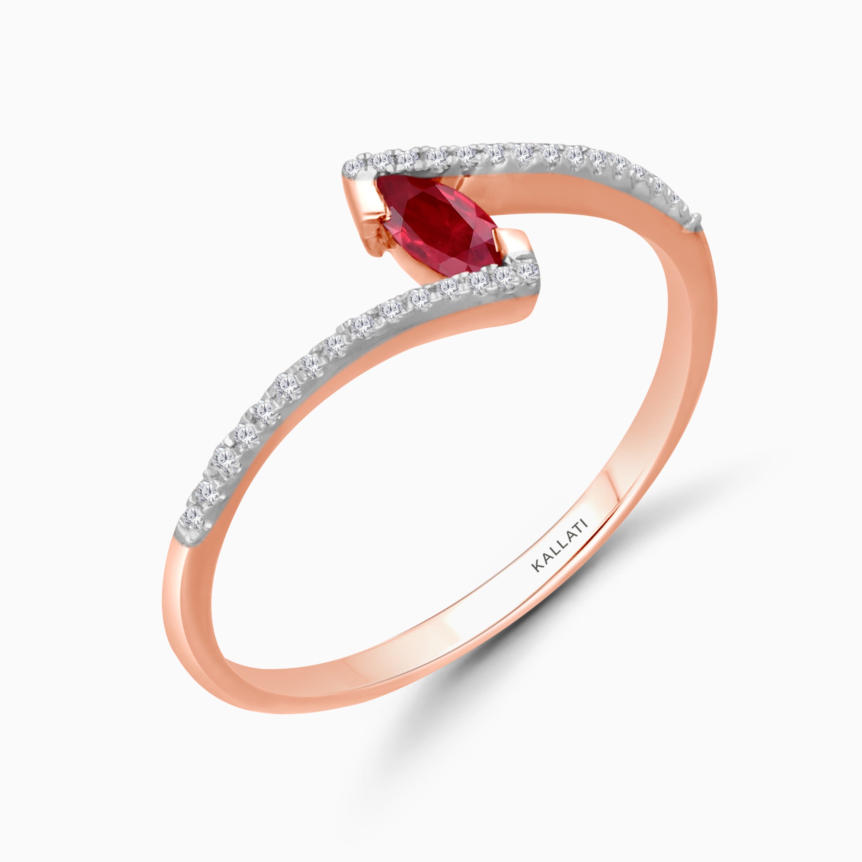 Marquise Tension Ruby Ring