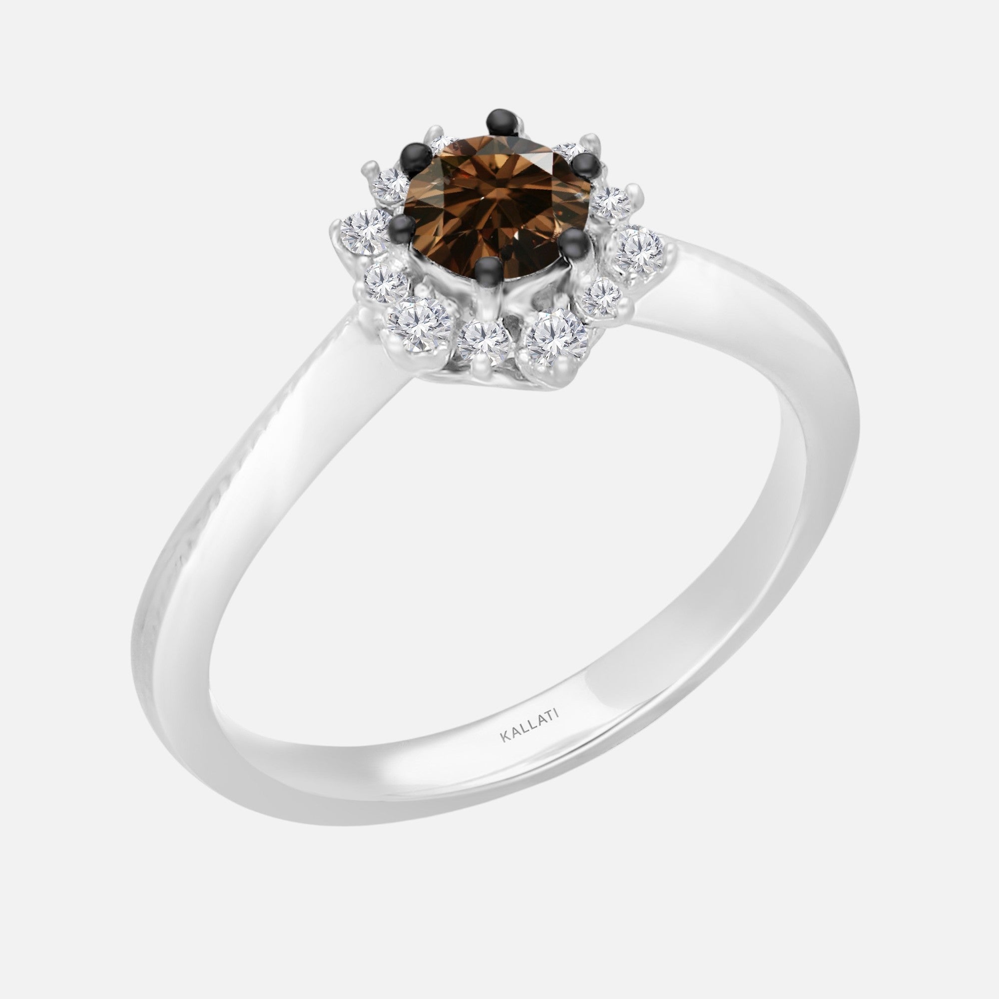 Coco and White Diamond Snowflake Solitaire Ring Coco Diamonds