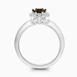 Coco and White Diamond Snowflake Solitaire Ring