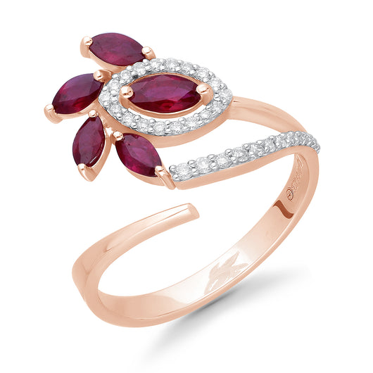 Rose Gold Ruby & Diamond Heirloom Ring