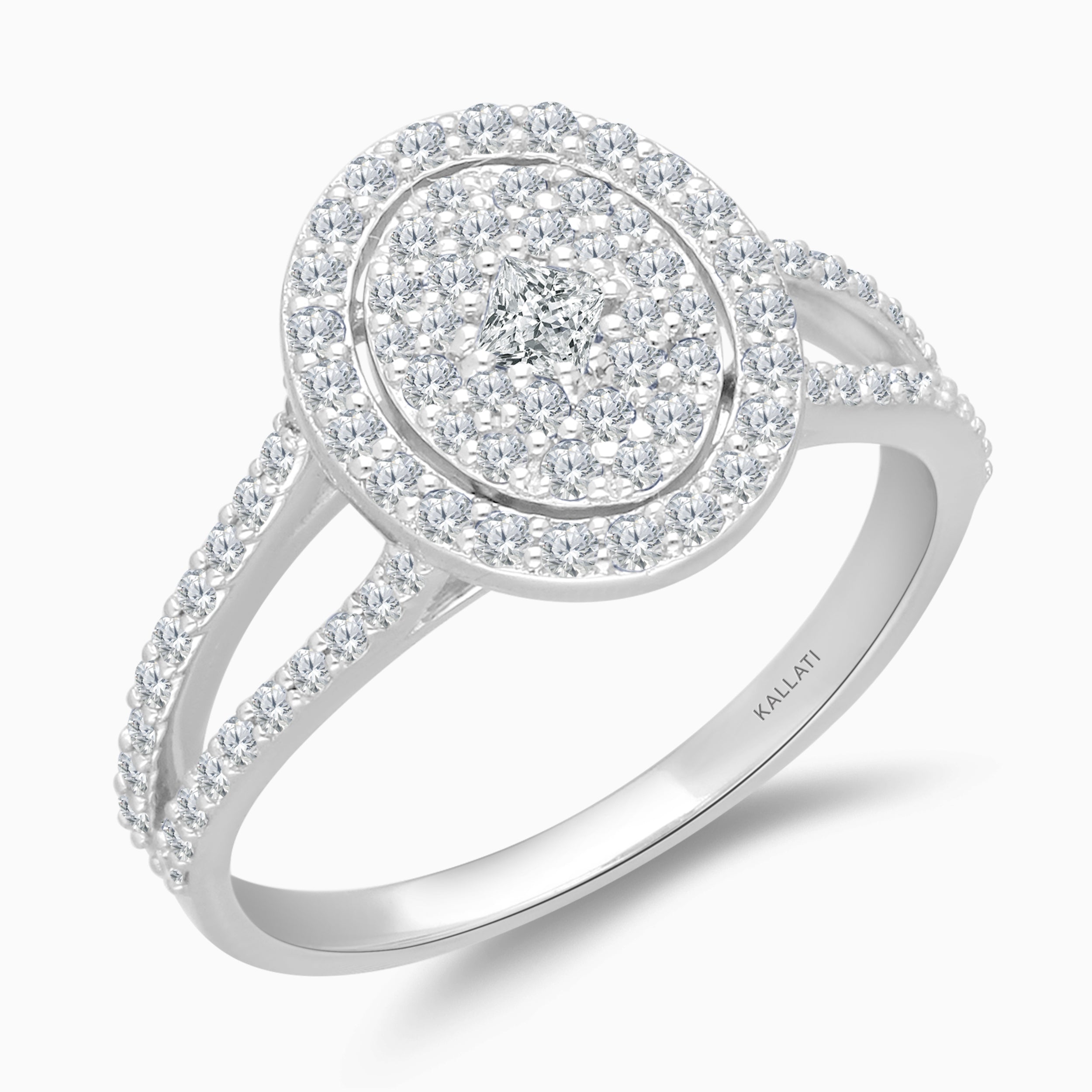 Cluster Pave Engagement Ring