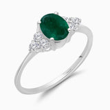 Colombian Emerald and Trio Diamond Ring
