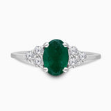 Colombian Emerald and Trio Diamond Ring