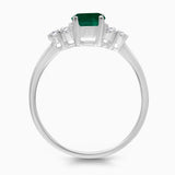 Colombian Emerald and Trio Diamond Ring
