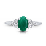 White Gold Emerald & Diamond Heirloom Ring HEIRLOOM