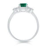 White Gold Emerald & Diamond Heirloom Ring HEIRLOOM