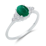 White Gold Emerald & Diamond Heirloom Ring HEIRLOOM