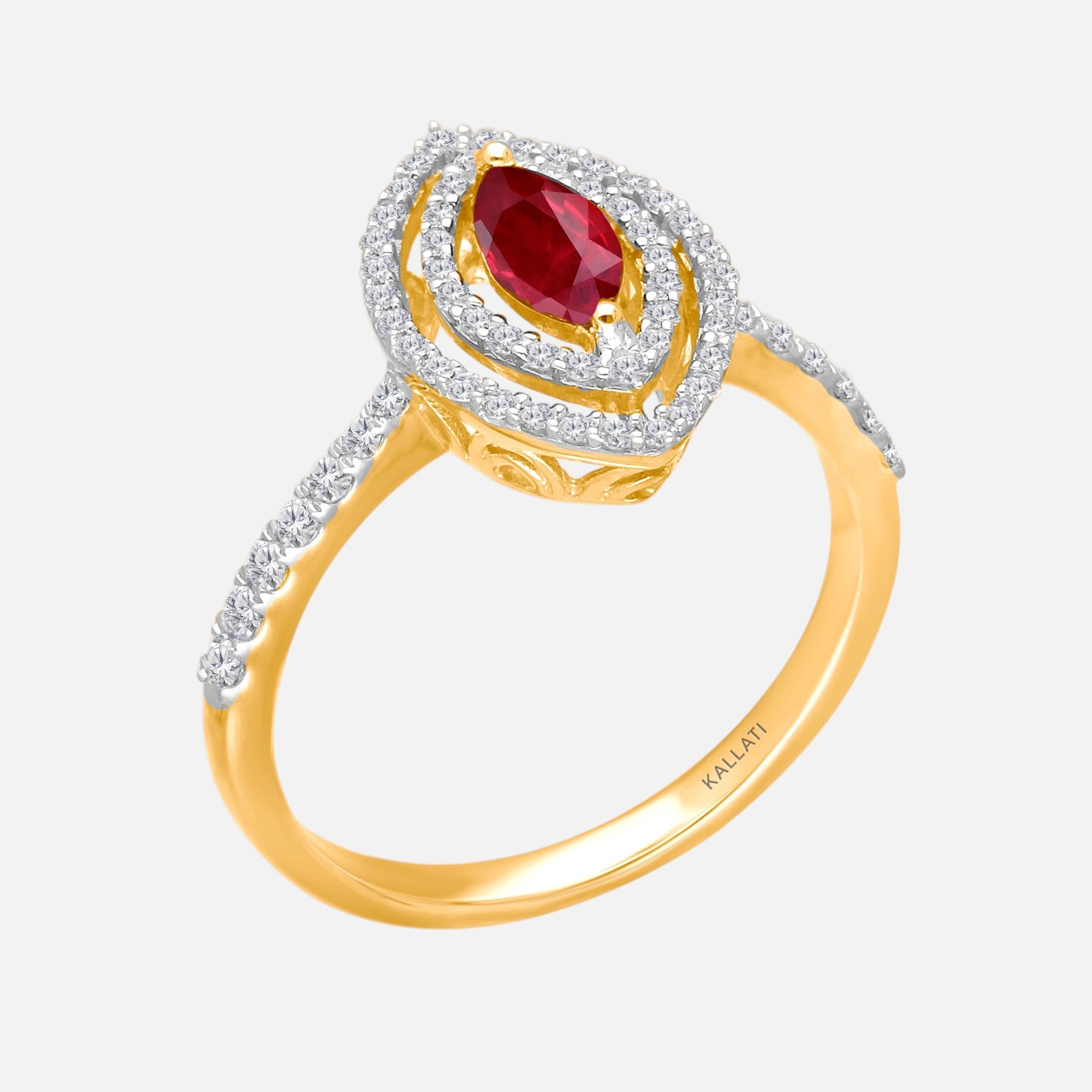 Diamond Marquise Ruby Ring Ruby