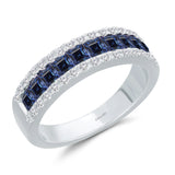 White Gold Sapphire & Diamond Infinite Ring