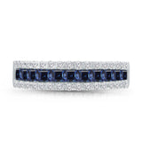 White Gold Sapphire & Diamond Infinite Ring