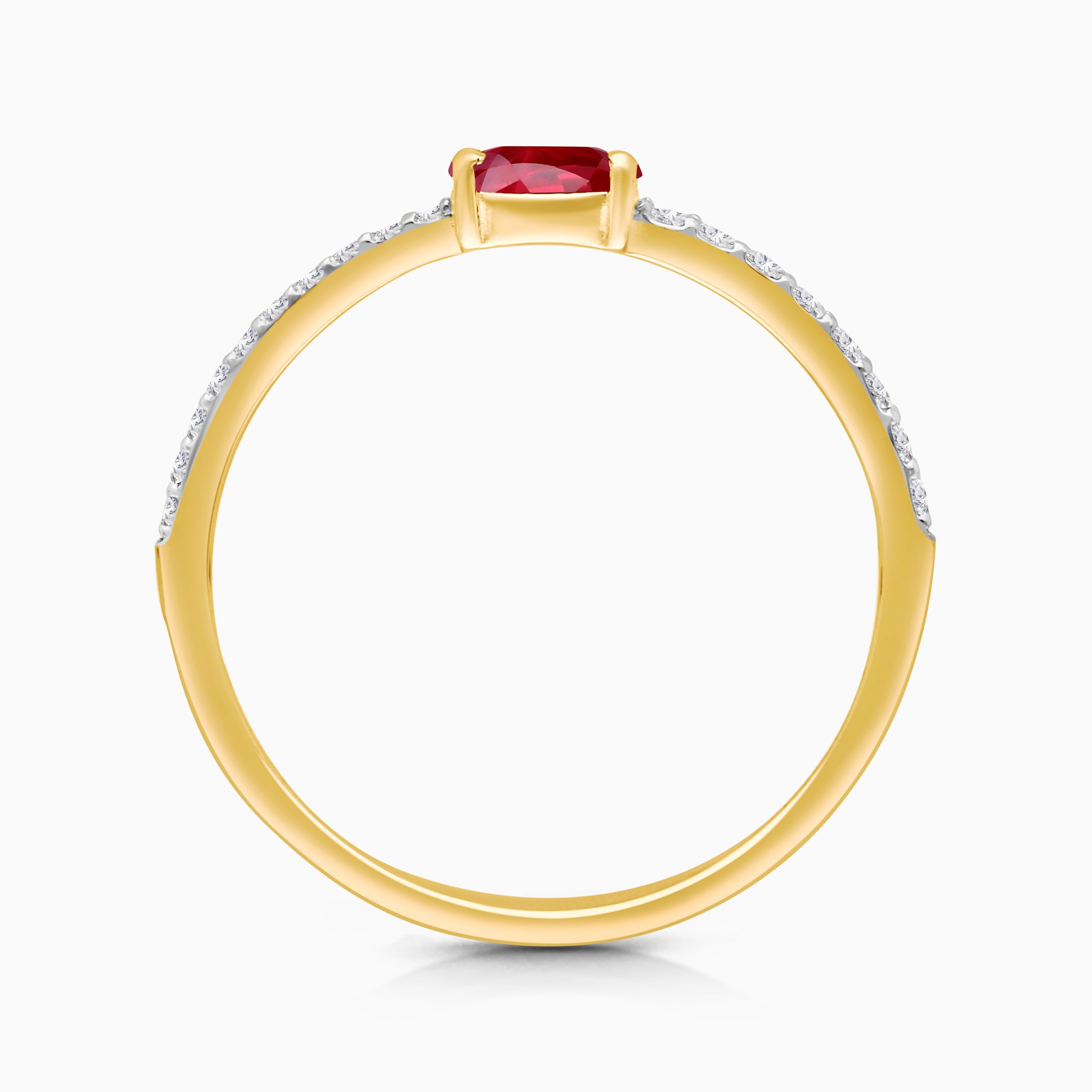Ruby & Diamond Oval Stacking Ring