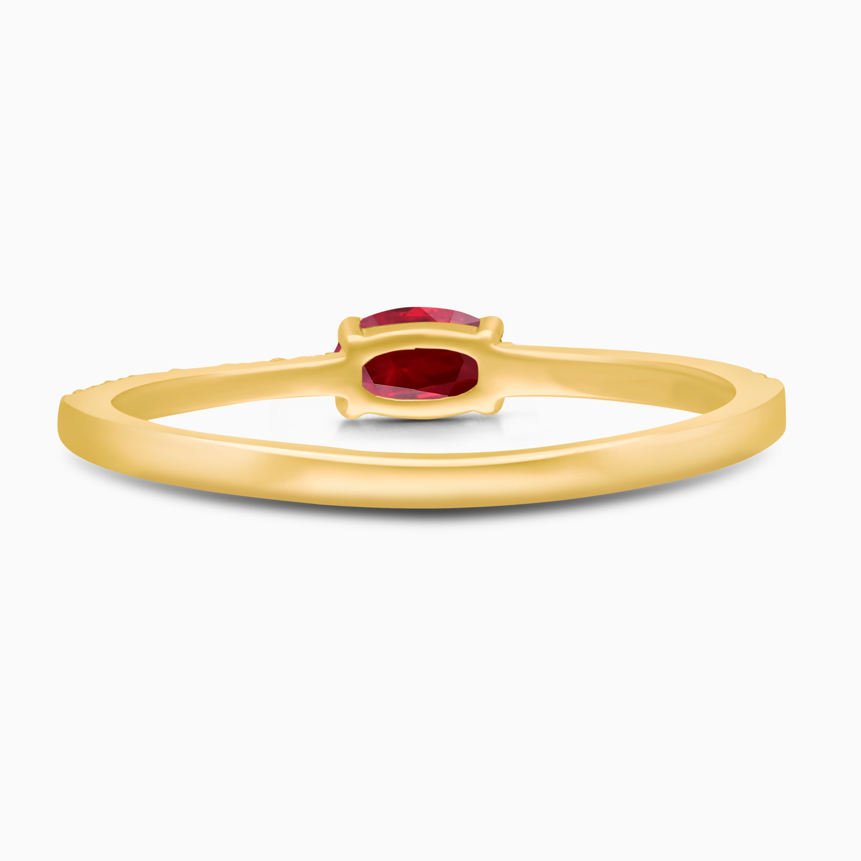 Ruby & Diamond Oval Stacking Ring