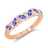 Rose Gold Tanzanite & Diamond Heirloom Ring