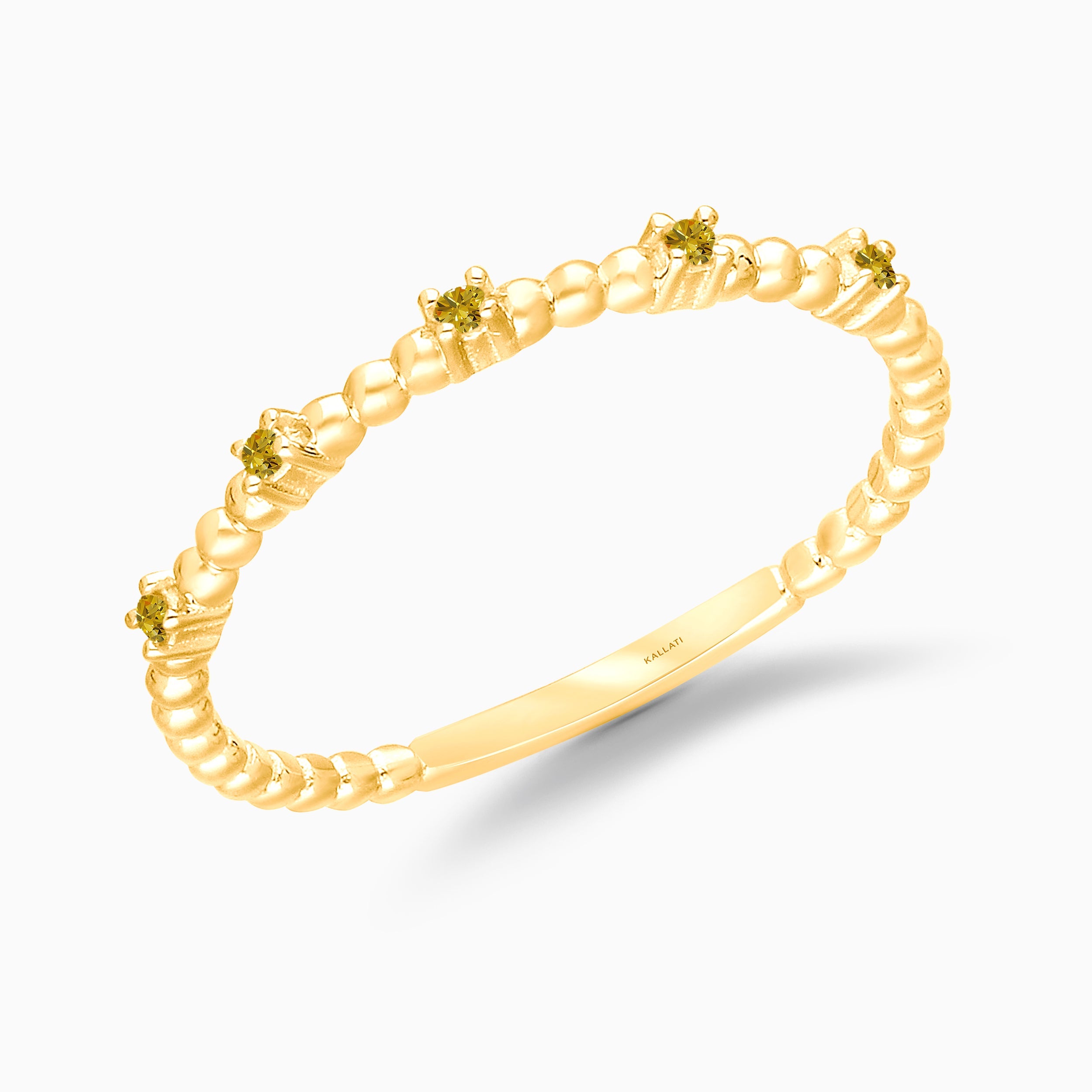 Bubble Yellow Diamond Stacking Ring