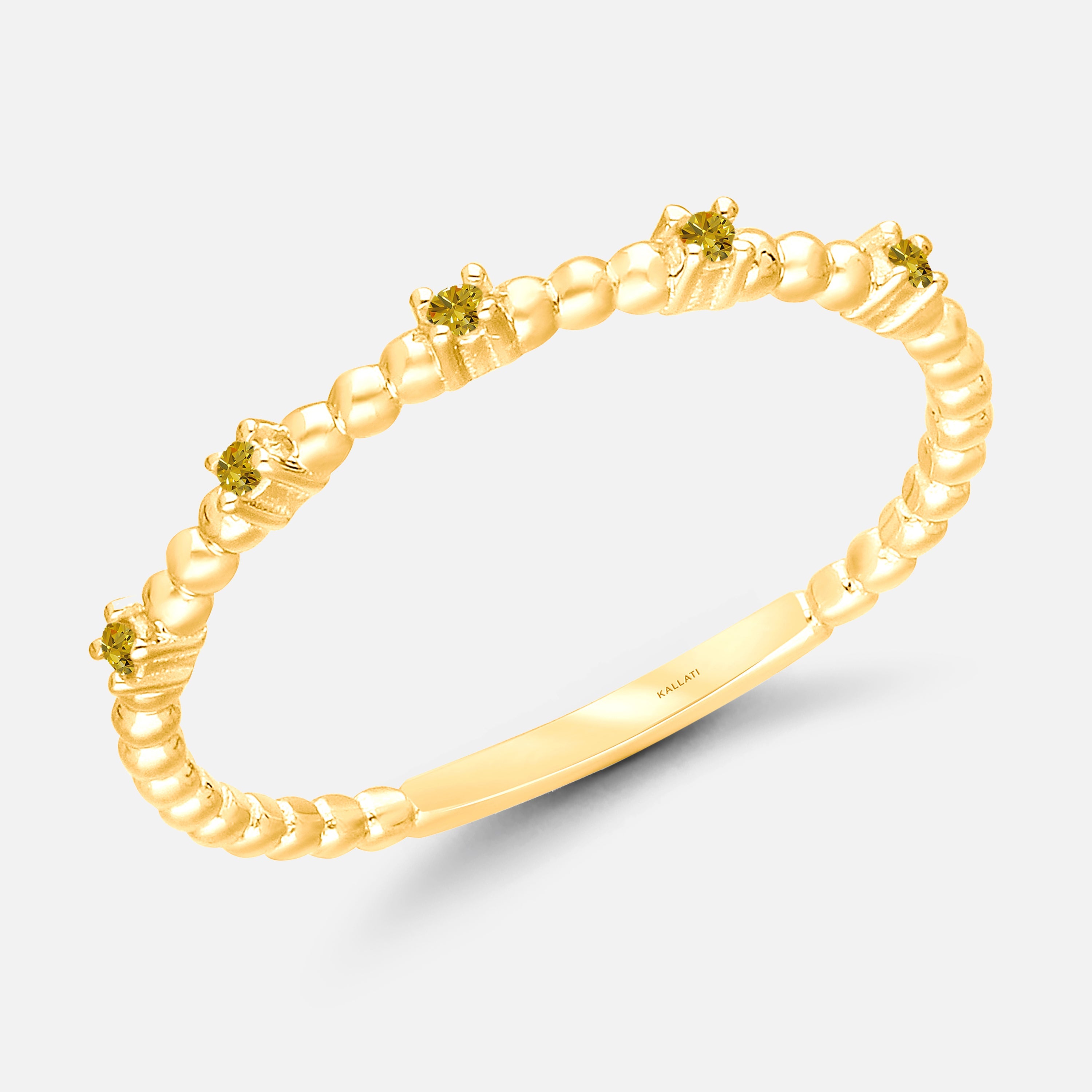 Bubble Yellow Diamond Stacking Ring Yellow Diamond