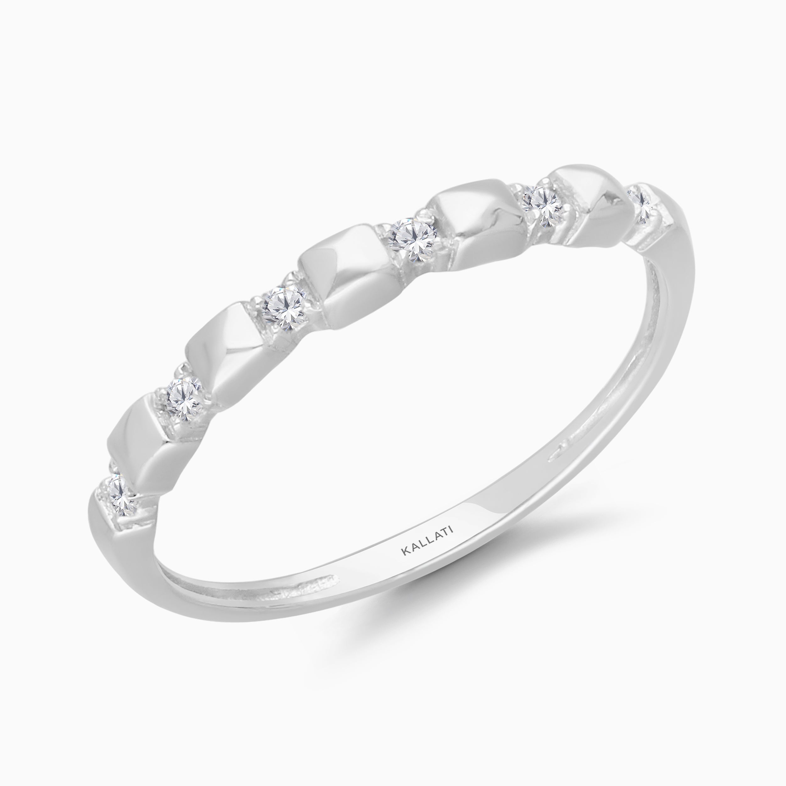 Geometric Diamond Stacking Ring