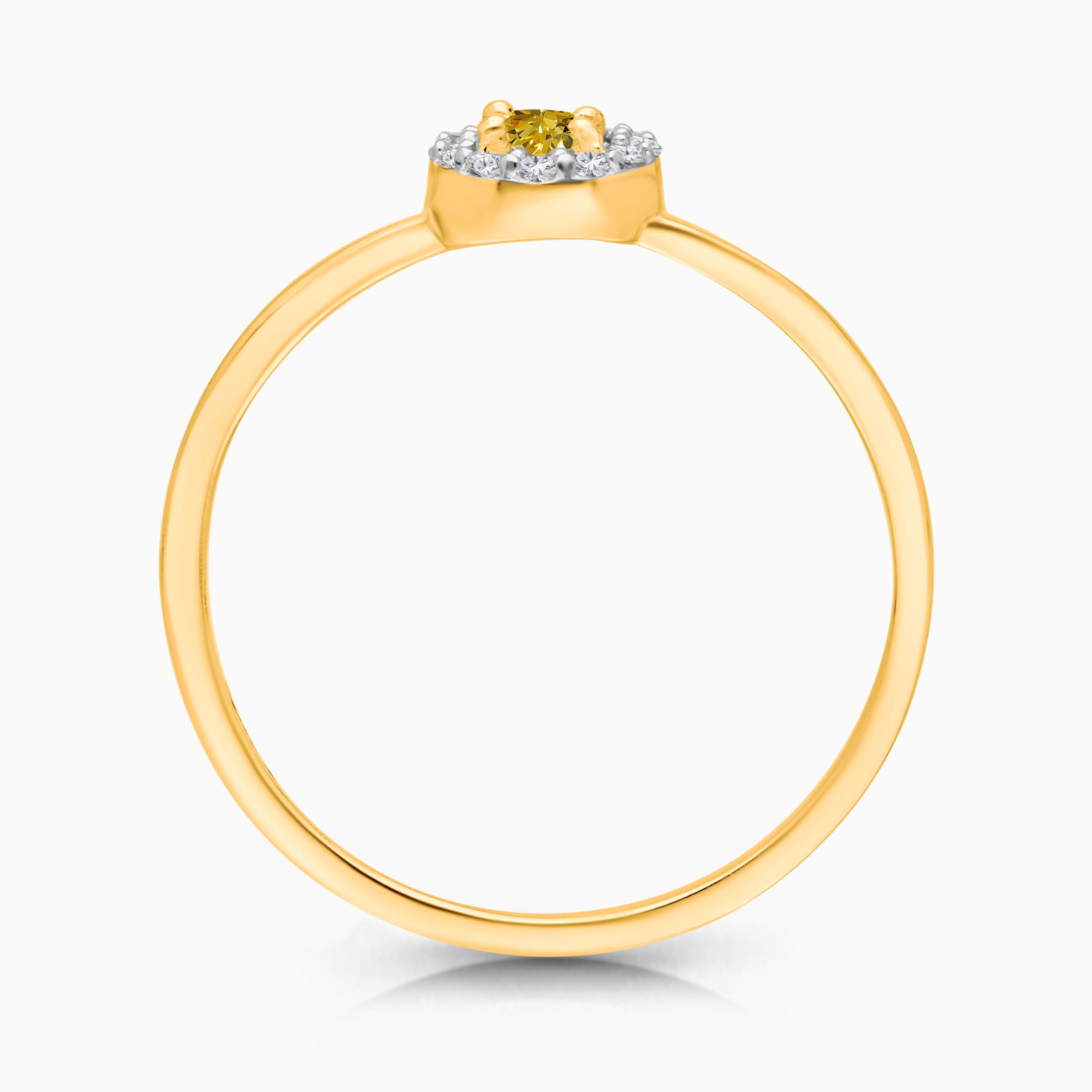 Halo Yellow Diamond Ring