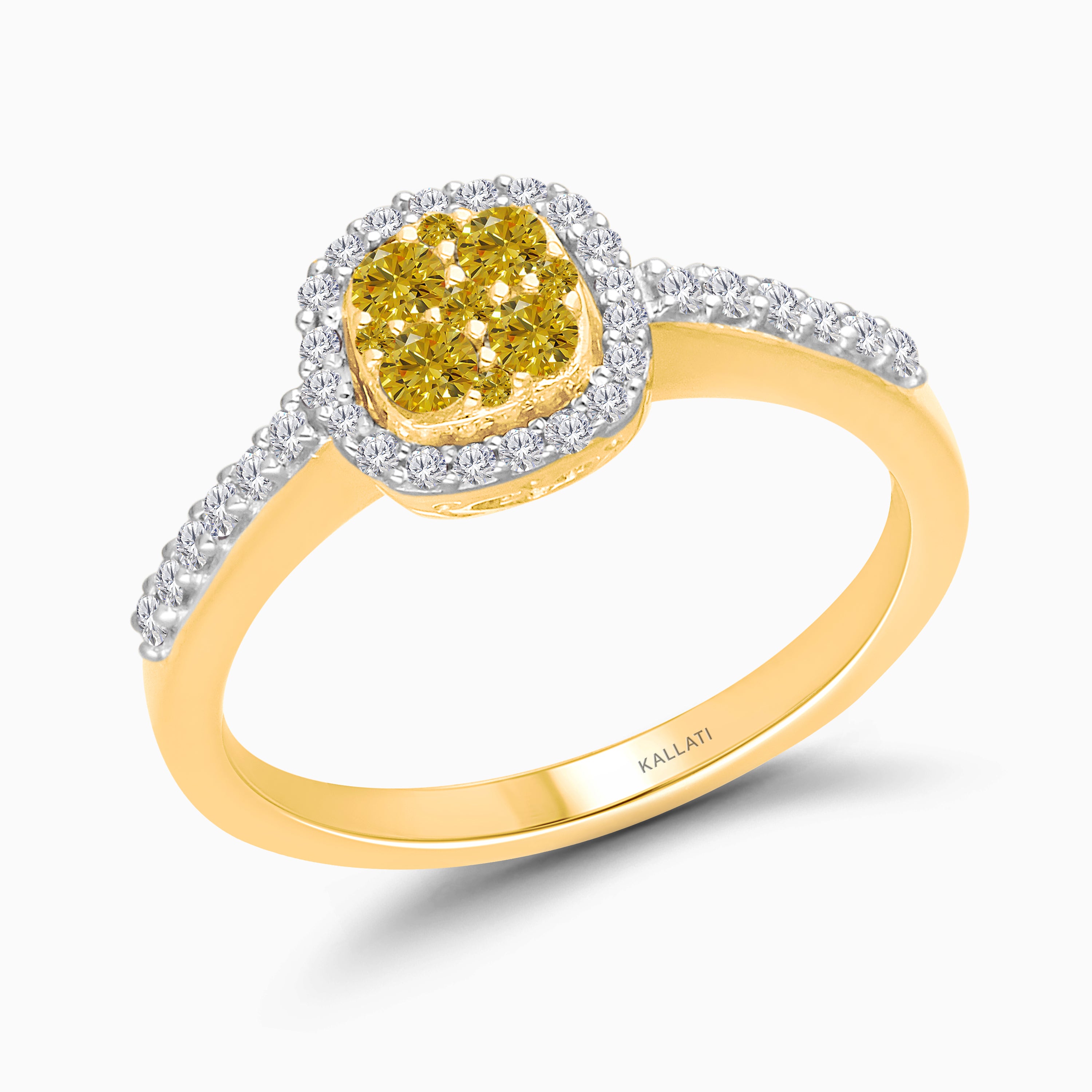 Yellow Diamond Mosaic Ring
