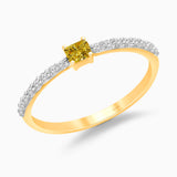 Baguette Yellow Diamond Pave Ring