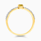 Baguette Yellow Diamond Pave Ring