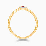 Pear Ruby & White Diamond Stacking Ring