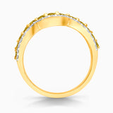 Yellow & White Diamond Open Band Yellow Diamond